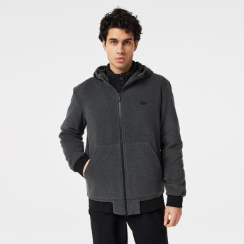 Мужская утеплённая куртка-пальто Lacoste со съемным капюшоном