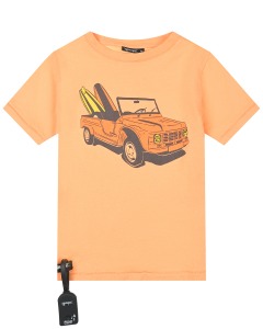 Оранжевая футболка с принтом "машина" Yporque