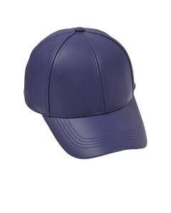 Фиолетовая кепка из натуральной кожи Yves Salomon