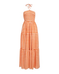 Платье в оранжево-белую клетку Dan Maralex